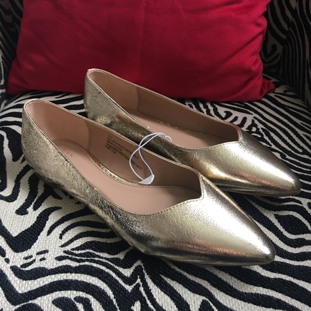 Women’s Gold Pointy Ballet Flats A NEW DAY- Target